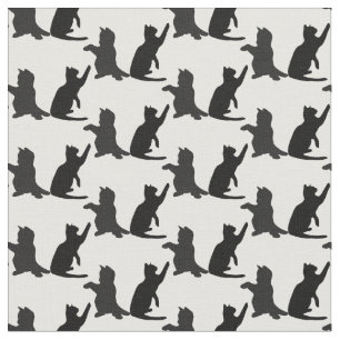 Silhouette Cute Kitten Cats Spelar Tyg