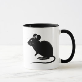 Silhouette d’un rat noir, design moderne. mugg