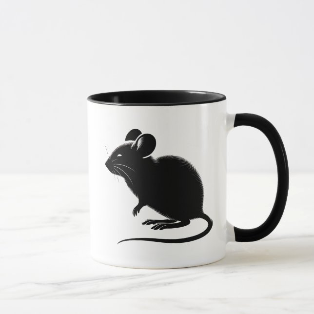 Silhouette d’un rat noir, design moderne.  mugg (Höger)