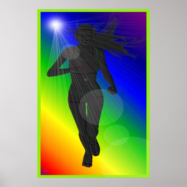 Silhouette Dam Rainbow Springer Poster (Framsidan)