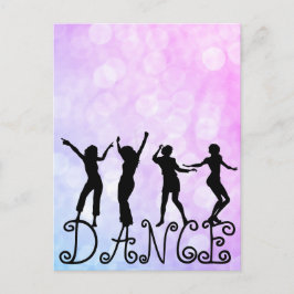 Silhouette Dancers Bokeh Dance Vykort
