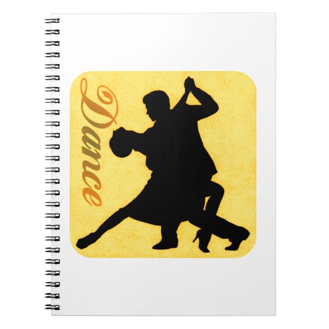Silhouette Dancing Couple Anteckningsbok Med Spiral (Framsidan)