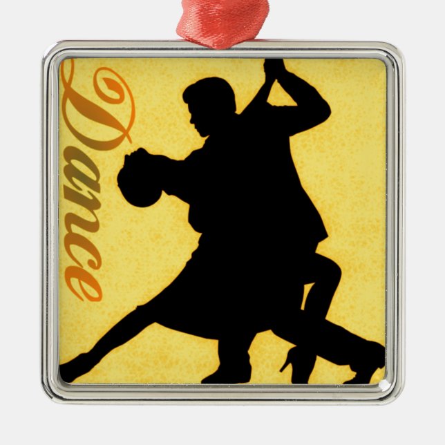 Silhouette Dancing Couple Julgransprydnad Metall (Framsidan)
