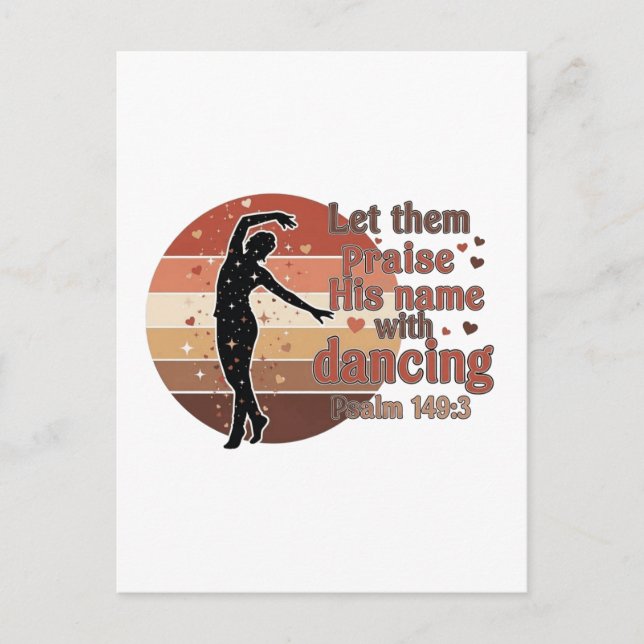 Silhouette-design för dansare - Psalm-baserad desi Inbjudan Vykort (Framsida)