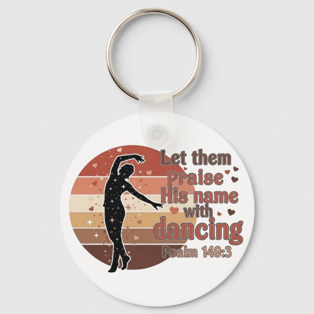 Silhouette-design för dansare - Psalm-baserad desi Nyckelring (Framsida)