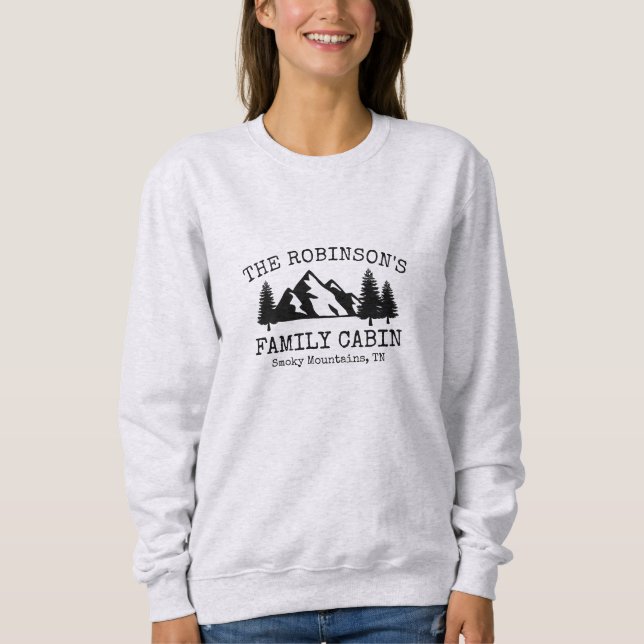 Silhouette-design för Kabinbergen i Träd T Shirt (Framsida)