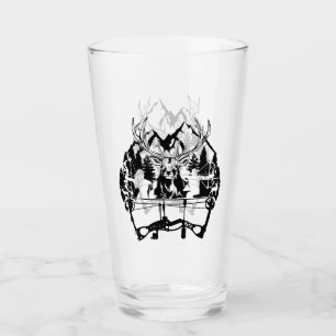 Silhouette Design of Archers Hunting Hjort Glaskopp