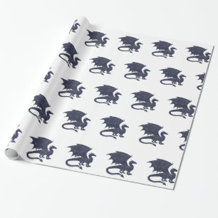 Silhouette-dragon - Välj bakgrund färg Presentpapper