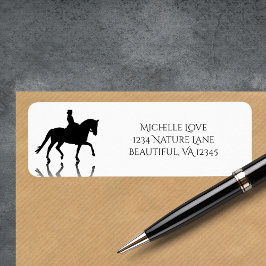 Silhouette Dressage Horse Returadress Etikett