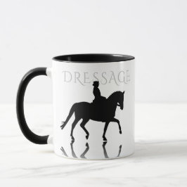 Silhouette Dressage Horse with Reflection Mugg
