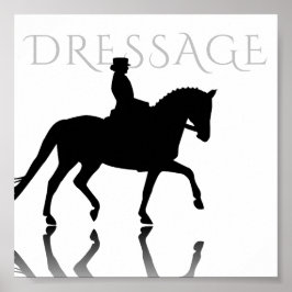 Silhouette Dressage Horse with Reflection Poster