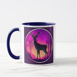 Silhouette d'un cerf sur aux aurores. mugg