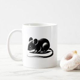 Silhouette d'un rat curieux. kaffemugg