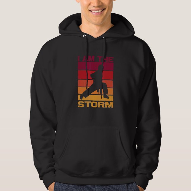 Silhouette, en Karate Fighter Combat Contact Hoodie (Framsida)