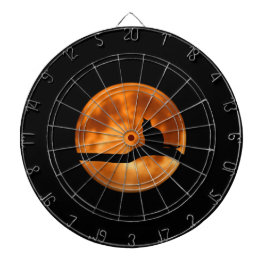 Silhouette, en svart katt i ett Träd-dammkort Darttavla