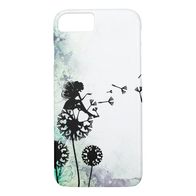 Silhouette Fairy and Dandelion Seeds Blomsterträdg Case-Mate iPhone Skal (Baksida)