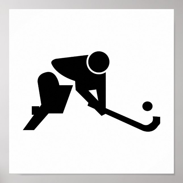 Silhouette Fält Hockey Poster (Framsidan)