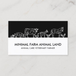 Silhouette Farm Anka Cow Goat Donkey Chicken Gris Visitkort