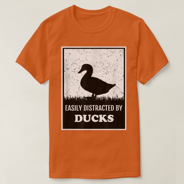 Silhouette Farm Duck Lover Easily Distracted By Du T Shirt (Design framsida)