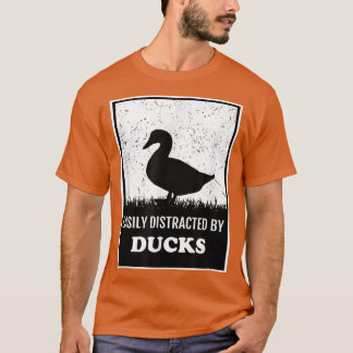 Silhouette Farm Duck Lover Easily Distracted By Du T Shirt