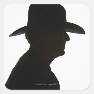 Silhouette-figur med traditionell klädsel fyrkantigt klistermärke