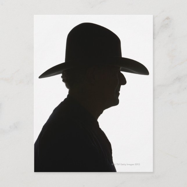 Silhouette-figur med traditionell klädsel vykort (Framsida)