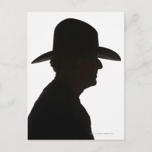 Silhouette-figur med traditionell klädsel vykort