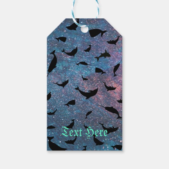 Silhouette fish shark Vale gradient galaxy space Presentetikett (Framsidan)