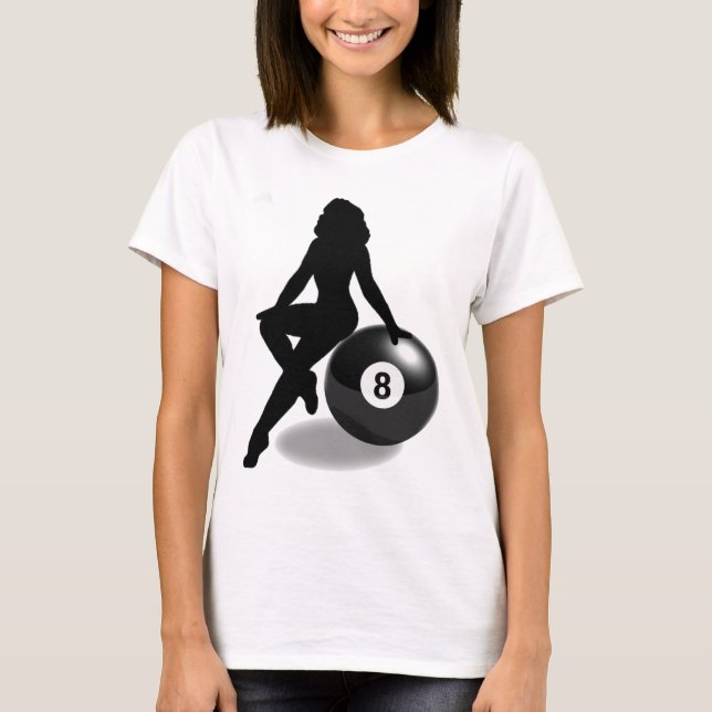 Silhouette för 8 boll t shirt (Framsida)