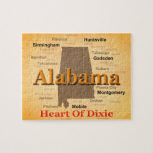 Silhouette för Alabama åldraskarta Pussel