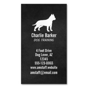 Silhouette för amerikanStaffordshire Terrier Magnetiska Visitkort