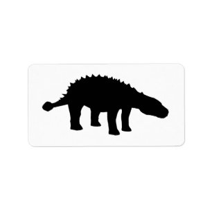 Silhouette för AnkylosaurusDino Dinosaur Adressetikett