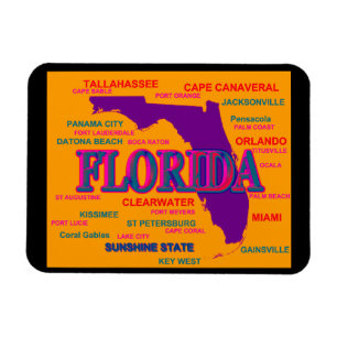 Silhouette för Florida statlig pridekarta Magnet