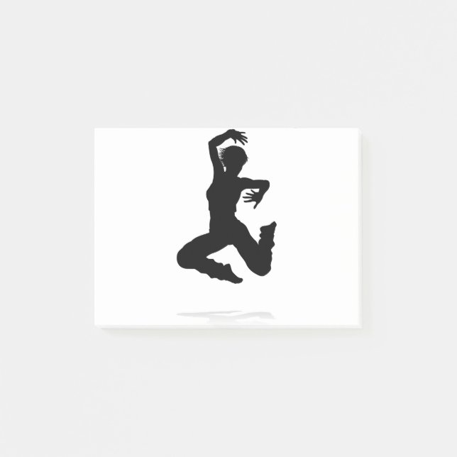 Silhouette för gatadansdansare post-it block (Framsida)
