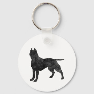 Silhouette för Grunge för groptjurhund Nyckelring