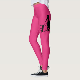 Silhouette för häst för RodeoCowgirltrumma Leggings