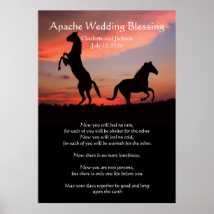 Silhouette för hästar för Apache Poster