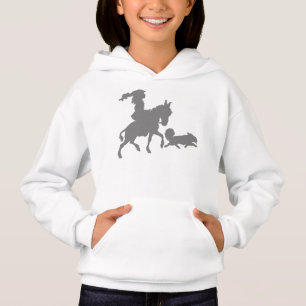 Silhouette för hund för valp för flickaponnyhä t-shirt