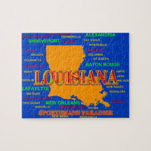 Silhouette för Louisiana statlig pridekarta Pussel