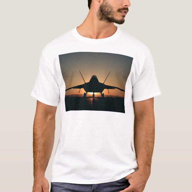 Silhouette för militärflygplan tee (Framsida)