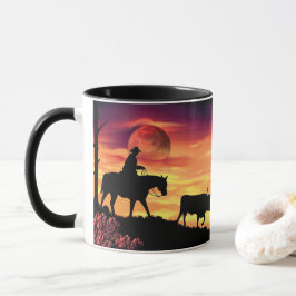 SILHOUETTE FÖR RÅD FÖR COWBOYSAMLARELONGHORN MUGG