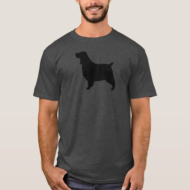 Silhouette för Spaniel för engelsk Springer Tee Shirt (Framsida)