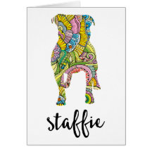 Silhouette för Staffordshire Terrierblommönster