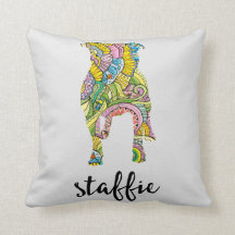 Silhouette för Staffordshire Terrierblommönster