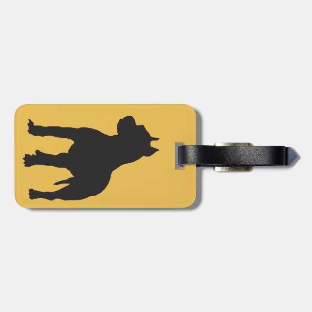 Silhouette för svart för groptjurTerrier Bagagebricka (Baksida Vågrät)