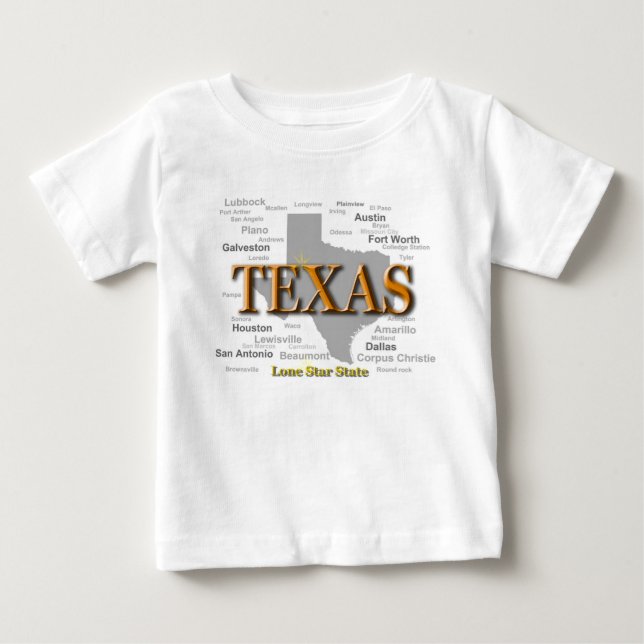 Silhouette för Texas statlig pridekarta T-shirt (Framsida)