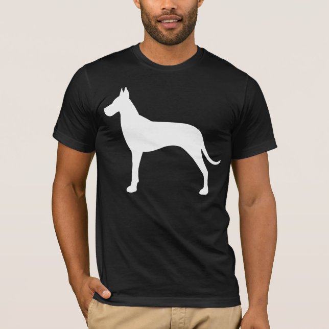 Silhouette för vitgreat danehund t shirt (Framsida)
