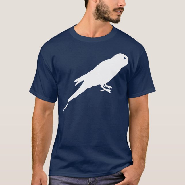 Silhouette för vitparakiterfågel tee (Framsida)