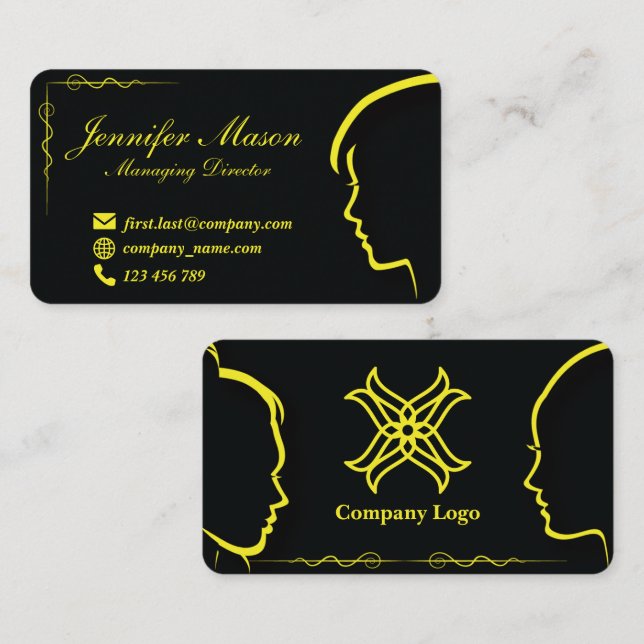 Silhouette-formaterat affärskort 53 visitkort (Fram/baksida)