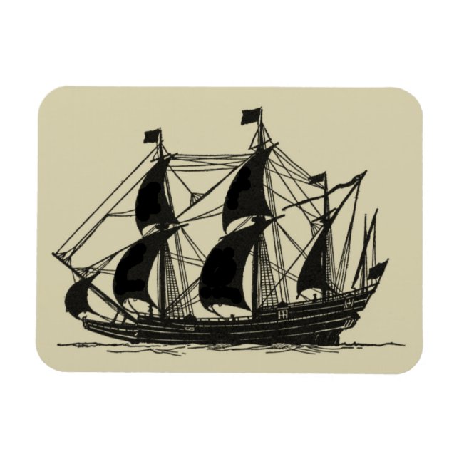 Silhouette-Frakt med biljonssegel Magnet (Horisontell)
